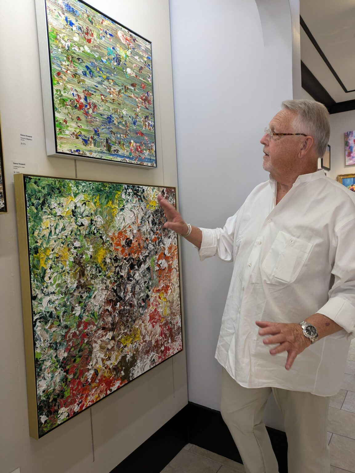 Gallery 1 - Artist Gene Howard with his artwork at Blackhawk Gallery. Photo by ARTSCCC.