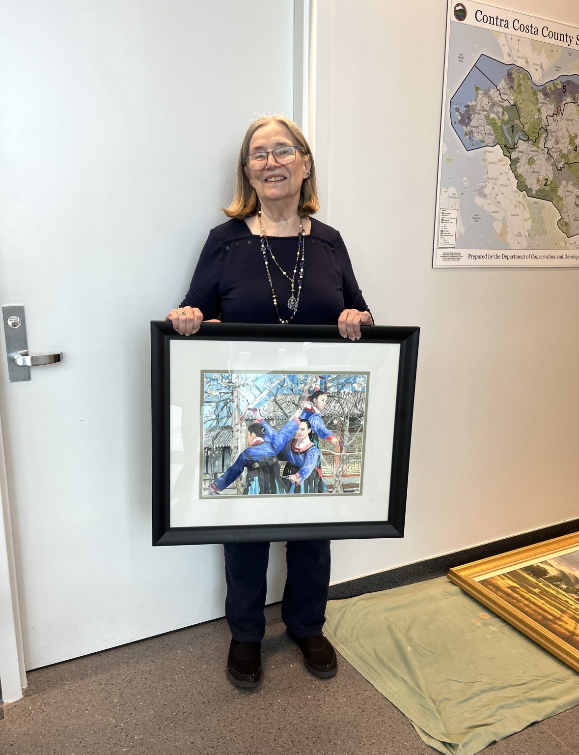 Gallery 8 - Artist Nancy Shake at an Art Passages Exhibit at the County Administration Building in Martinez, CA. Photo by ARTSCCC.