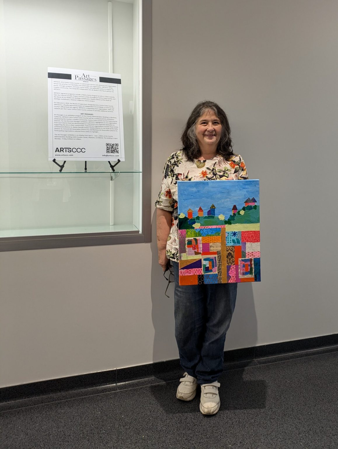Gallery 1 - Artist Aissa Markey at an Art Passages Exhibit at the County Administration Building in Martinez, CA. Photo by ARTSCCC.