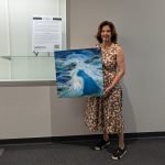 Gallery 1 - Artist Denise Nomura at an Art Passages Exhibit at the County Administration Building in Martinez, CA. Photo by ARTSCCC.
