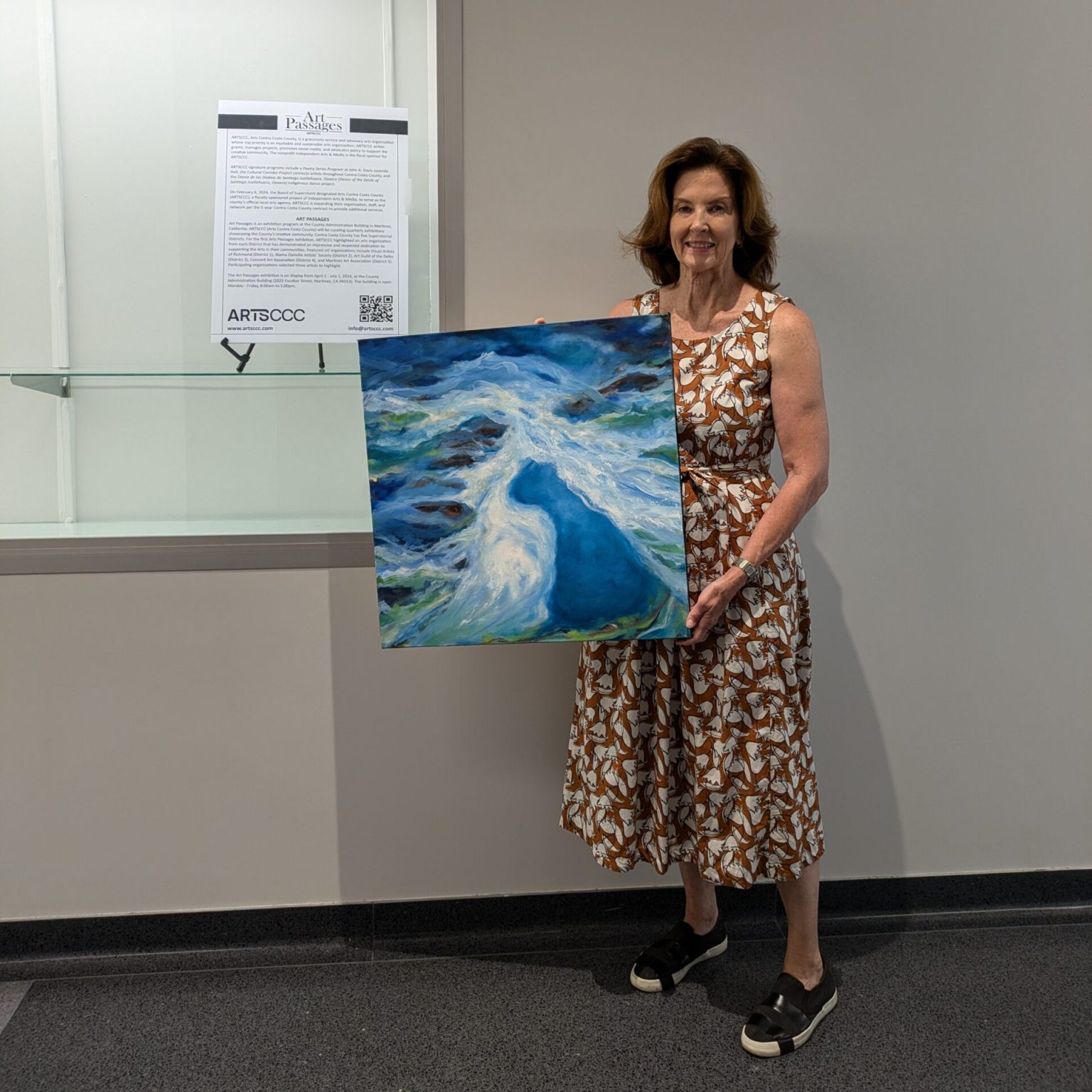 Gallery 1 - Artist Denise Nomura at an Art Passages Exhibit at the County Administration Building in Martinez, CA. Photo by ARTSCCC.