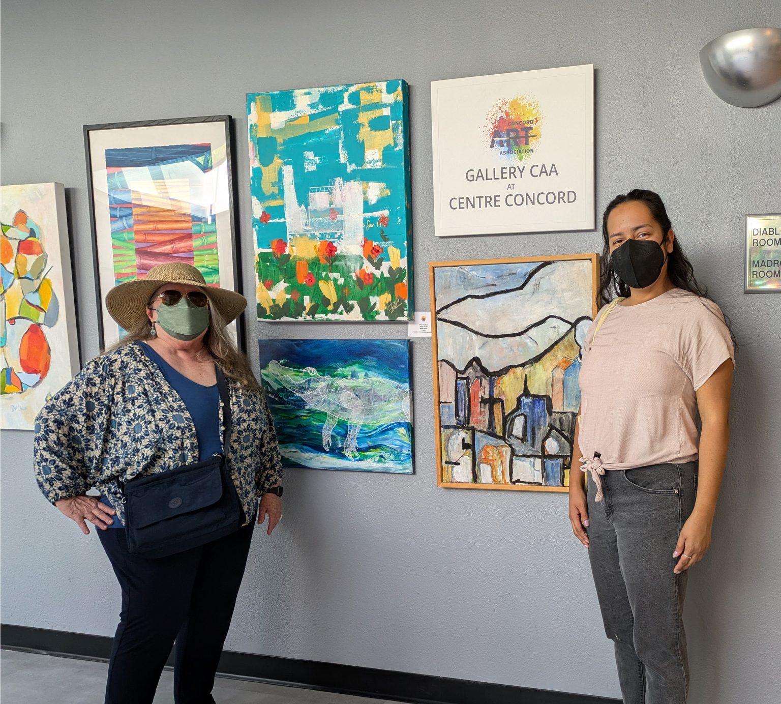 Gallery 1 - Catherine Hensiek  President, CAA) and Esther Rojas Soto (ARTSCCC) pictured at the CAA Gallery in Centre Concord. Photo by ARTSCCC. 