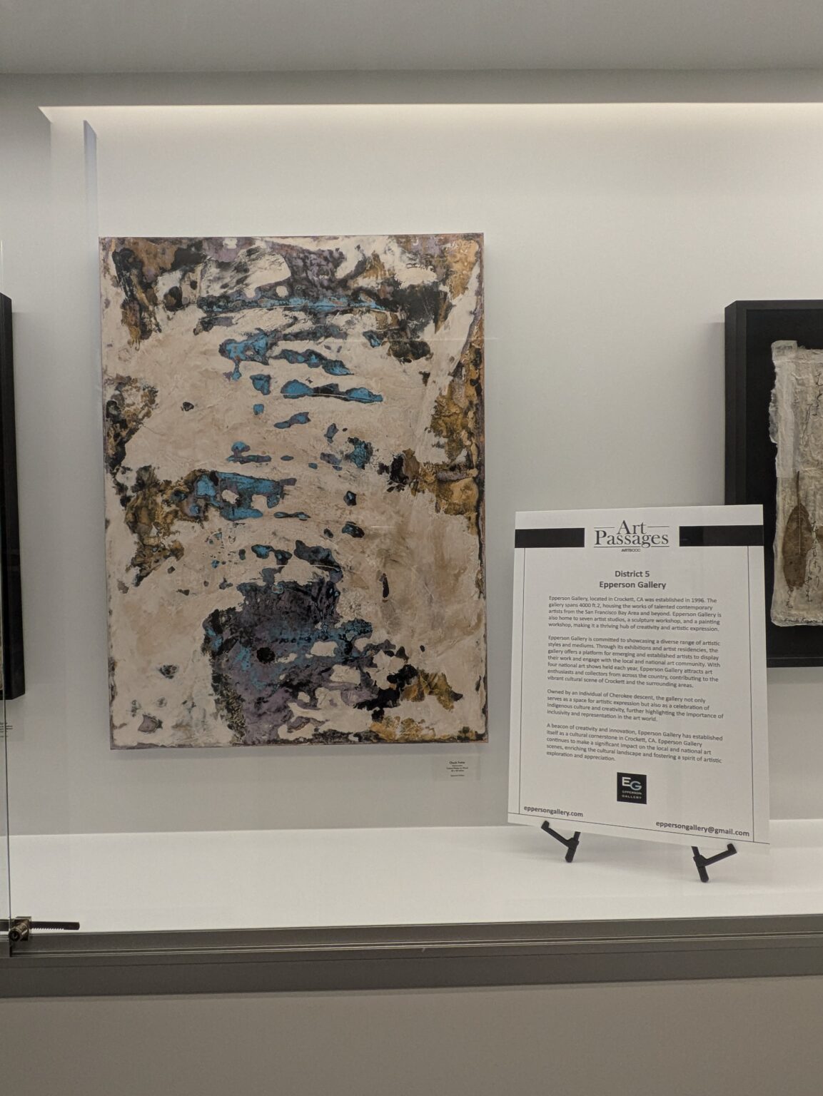 Gallery 1 - Artwork by Chuck Potter at an Art Passages Exhibit at the County Administration Building in Martinez, CA. Photo by ARTSCCC.