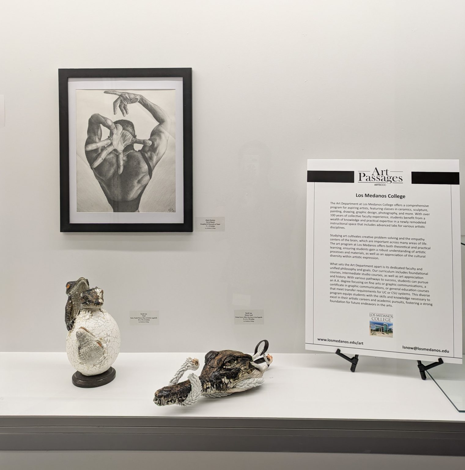 Gallery 3 - Artwork by Sarah Lee and Alexis Ramirez at an Art Passages exhibit at the County Administration Building in Martinez, CA. Photo by ARTSCCC.