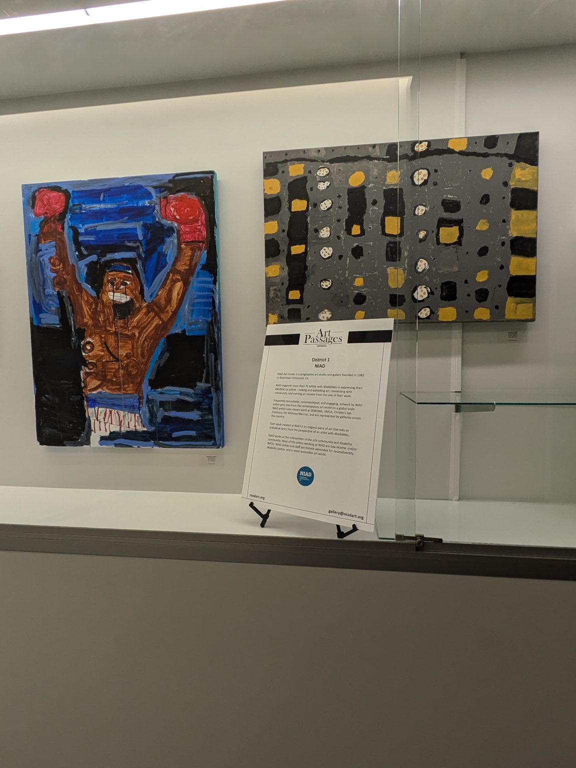 Gallery 2 - NIAD display at an Art Passages exhibit at the County Administration Building in Martinez, CA. Photo by ARTSCCC.