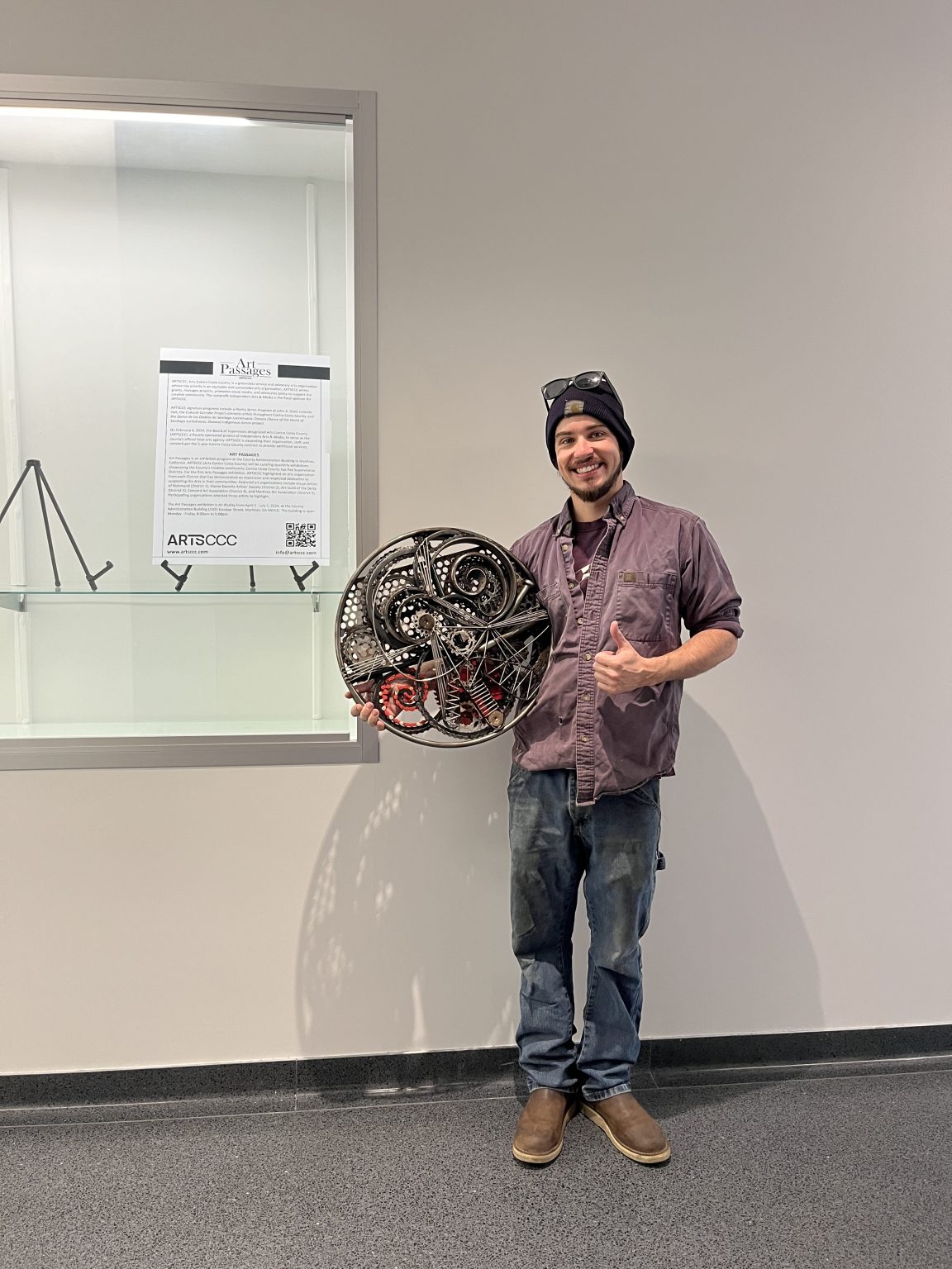 Gallery 2 - Artist Nate Holbein at an Art Passages Exhibit at the County Administration Building in Martinez, CA. Photo by ARTSCCC.