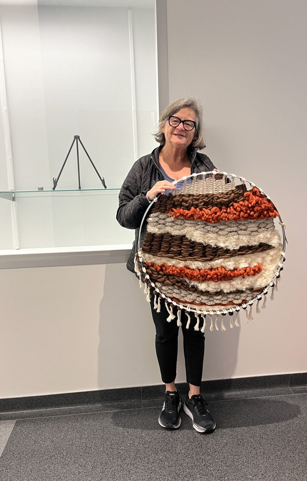 Gallery 1 - Artist Jayne Tucker at the Art Passages Exhibit at the County Administration Building in Martinez, CA. Photo by ARTSCCC.