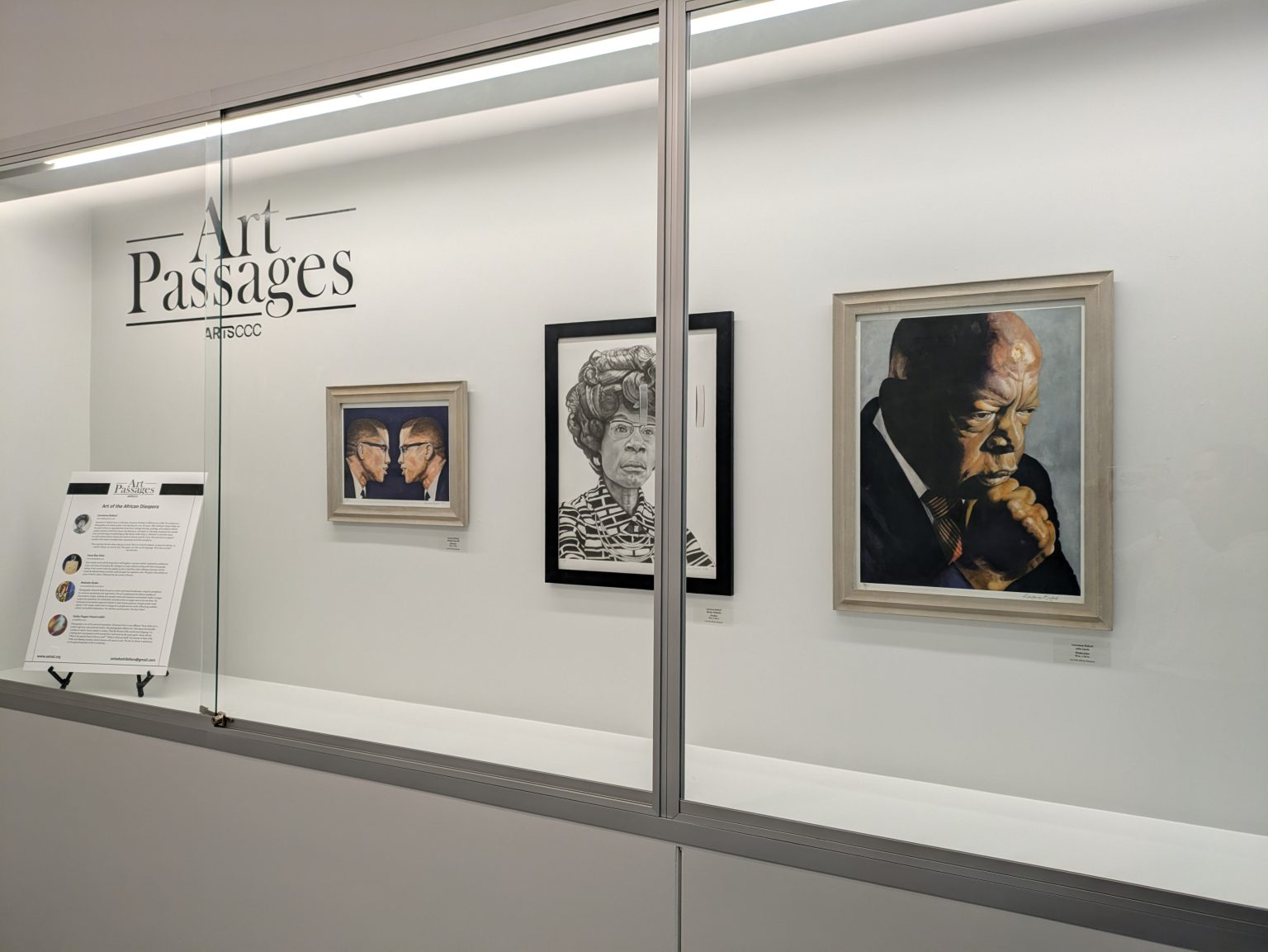 Gallery 1 - Artwork by Lawrence Buford at an Art Passages Exhibit at the County Administration Building in Martinez, CA. Photo by ARTSCCC.