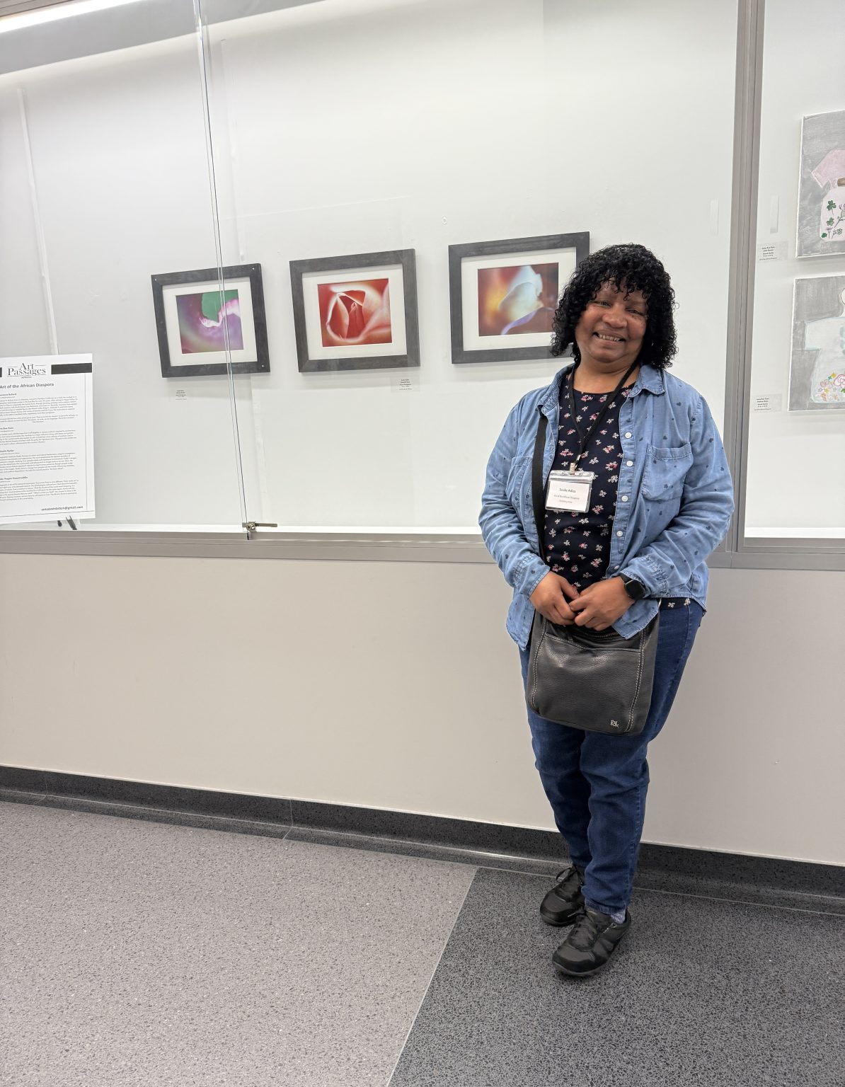 Gallery 4 - Artist Saida Adias of Art of the African Diaspora at an Art Passages Exhibit featuring AOTAD at the County Administration Building in Martinez, CA. ARTSCCC photo.