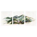 Gallery 4 - A watercolor and painted paper collage triptych of Mount Diablo