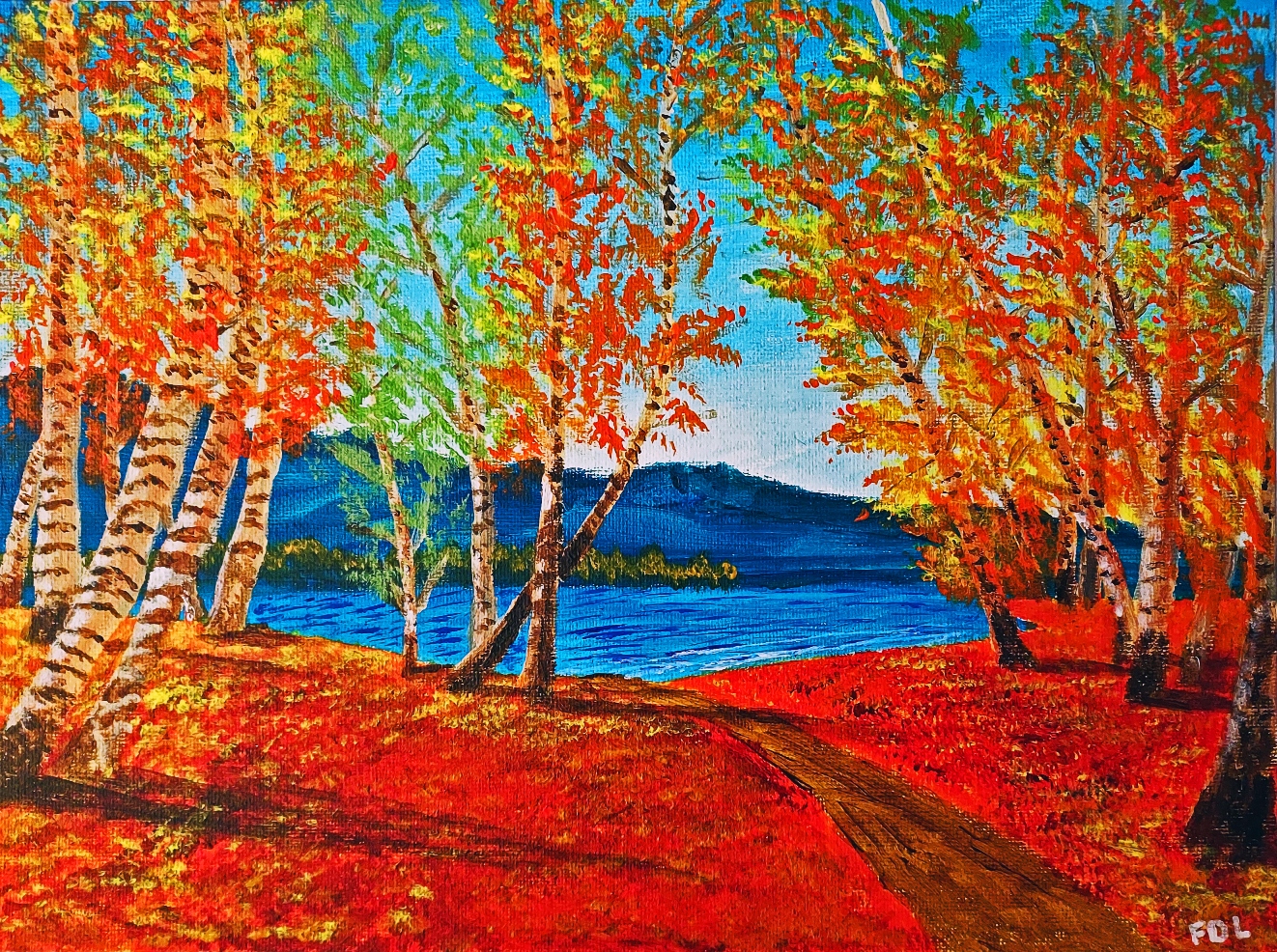 Gallery 4 - Birch Grove by Lake in Autumn