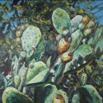 Gallery 5 - Oil painting of nopales (cacti) with yellow fruit