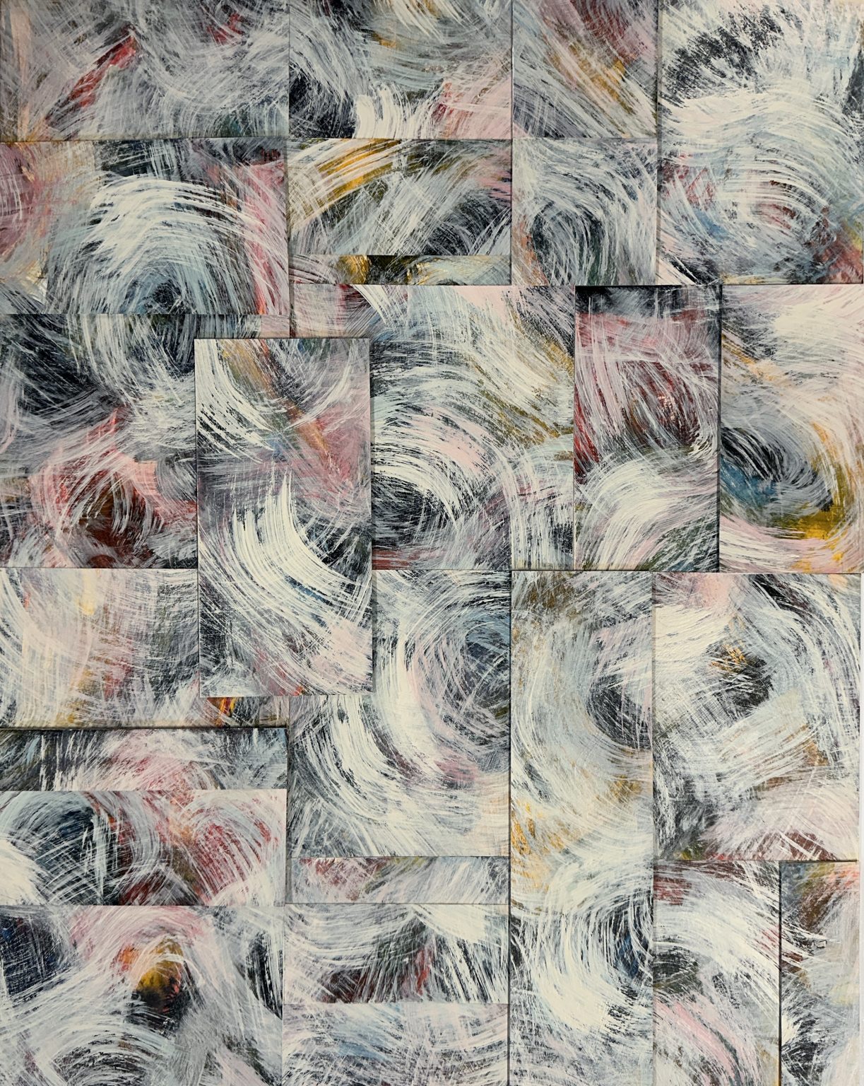 Gallery 5 - Acrylic abstract on paper. Image 15x19. Minimally three dimensional. 