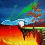 Gallery 10 - Boy Fishing Under Sunset Moon