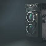 Gallery 1 - 3D model of a vintage Yashica camera with two lenes on a vertical body