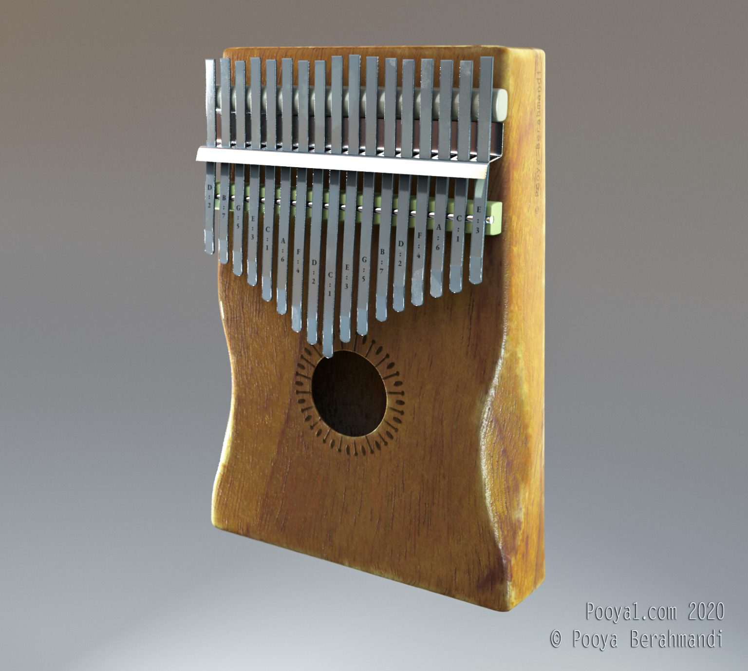 Gallery 3 - 3D model of the musical instrument Kalimba