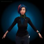 Gallery 4 - 3D model of a woman standing in A pose