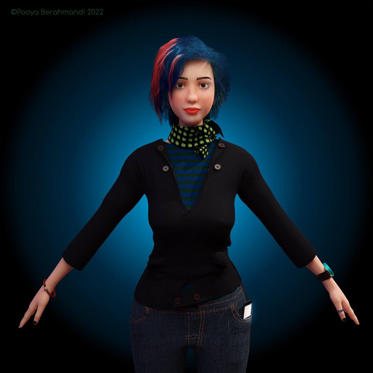 Gallery 4 - 3D model of a woman standing in A pose