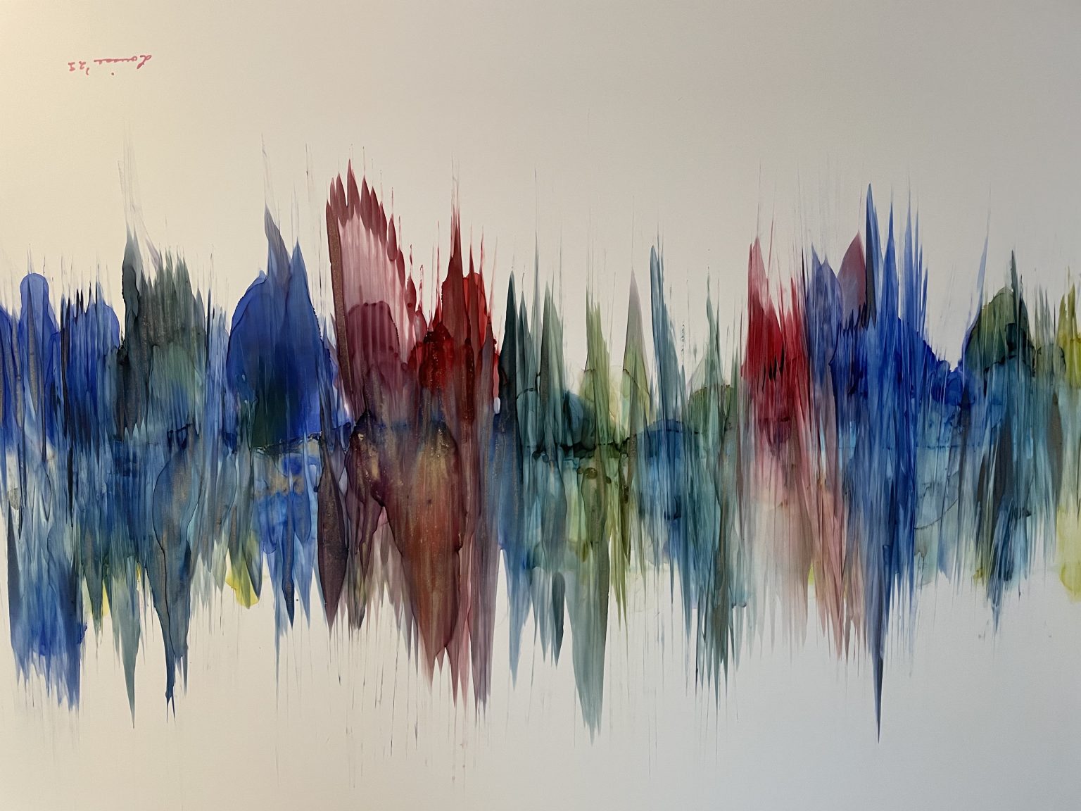 Gallery 4 - alcohol ink drawn up and down in an attempt to imitate wave lengths
