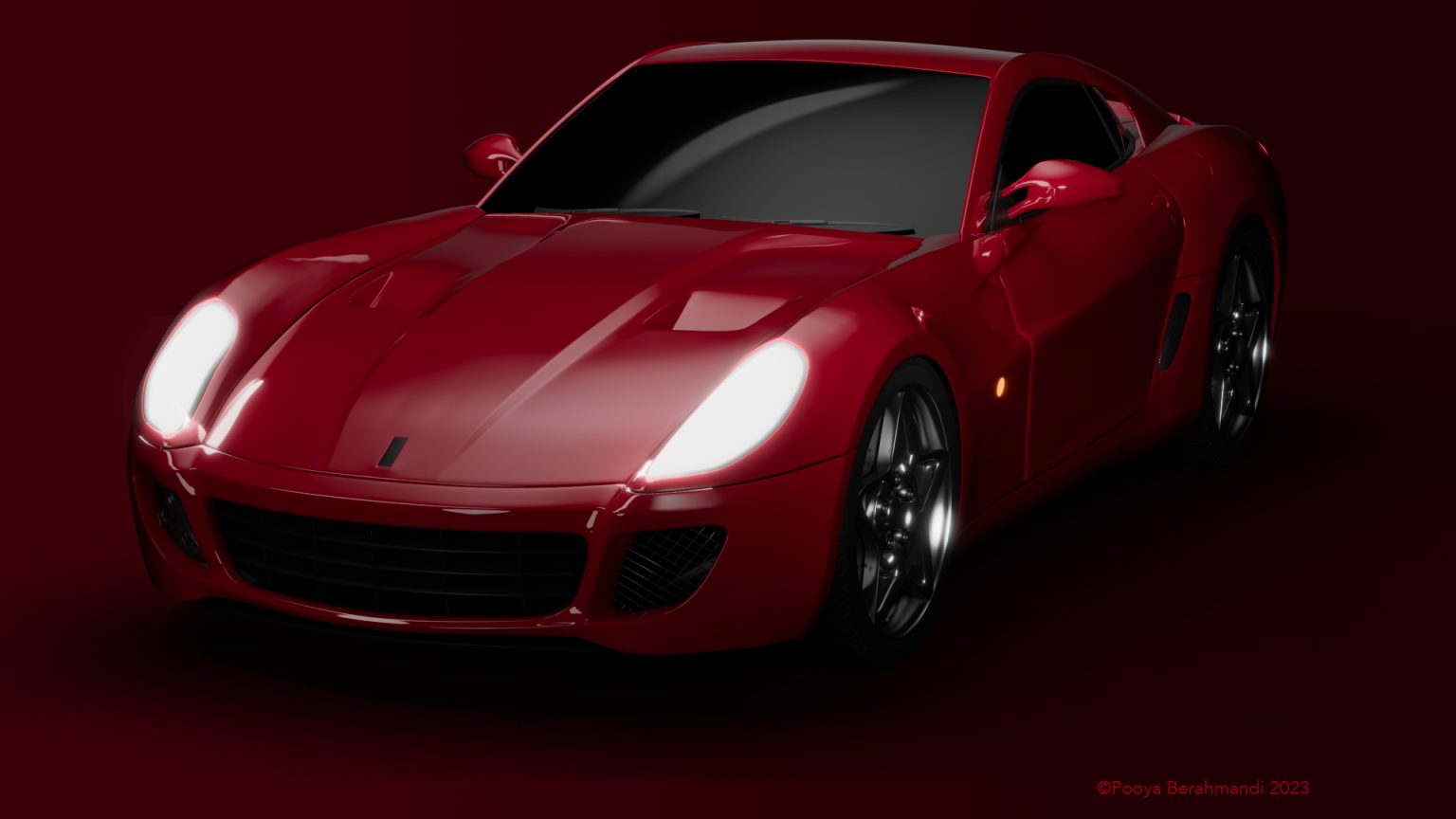 Gallery 5 - 3D model of a red Ferrari