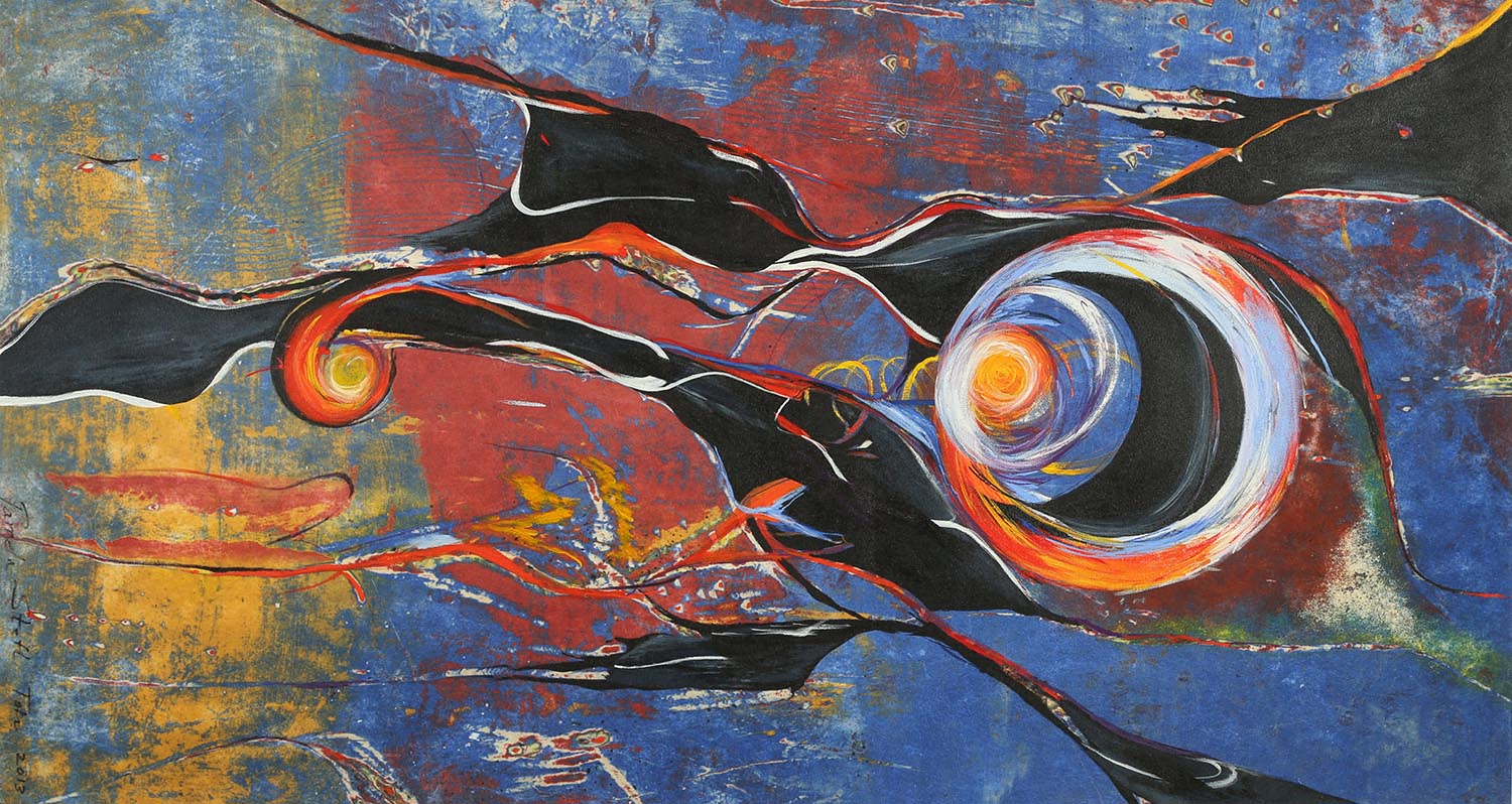 Gallery 1 - clay monoprint  with acrylic