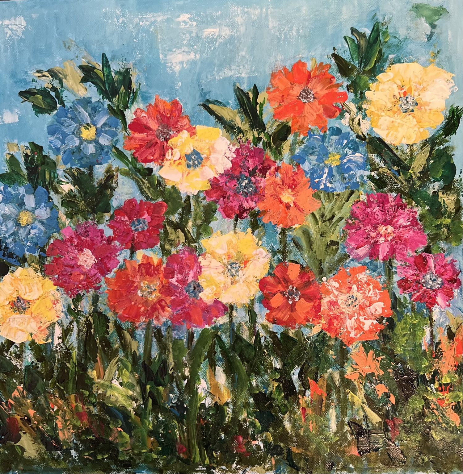 Gallery 2 - A lovely group of flowers, painted in the imaginary garden of the Artist. 