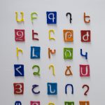 Gallery 6 - An installation of woolen stencils of the 38 letters of the Armenian Alphabet.