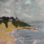Gallery 2 - Overcast, somewhat abstracted beach scene with angular brush strokes rather than smooth transitions
