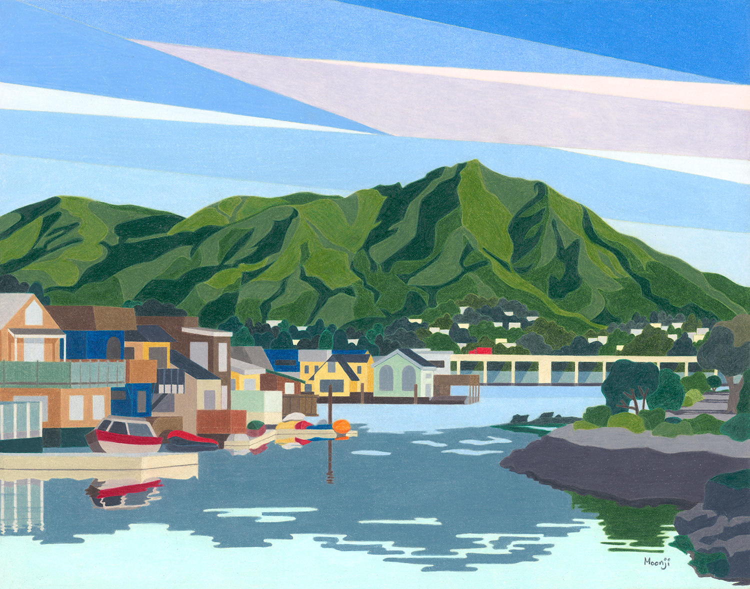 Gallery 4 - Colored pencil painting of Mountain Tamalpais in California.