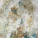 Gallery 4 - Completely abstract work in raw sienna, Prussian blue, and titanium white.