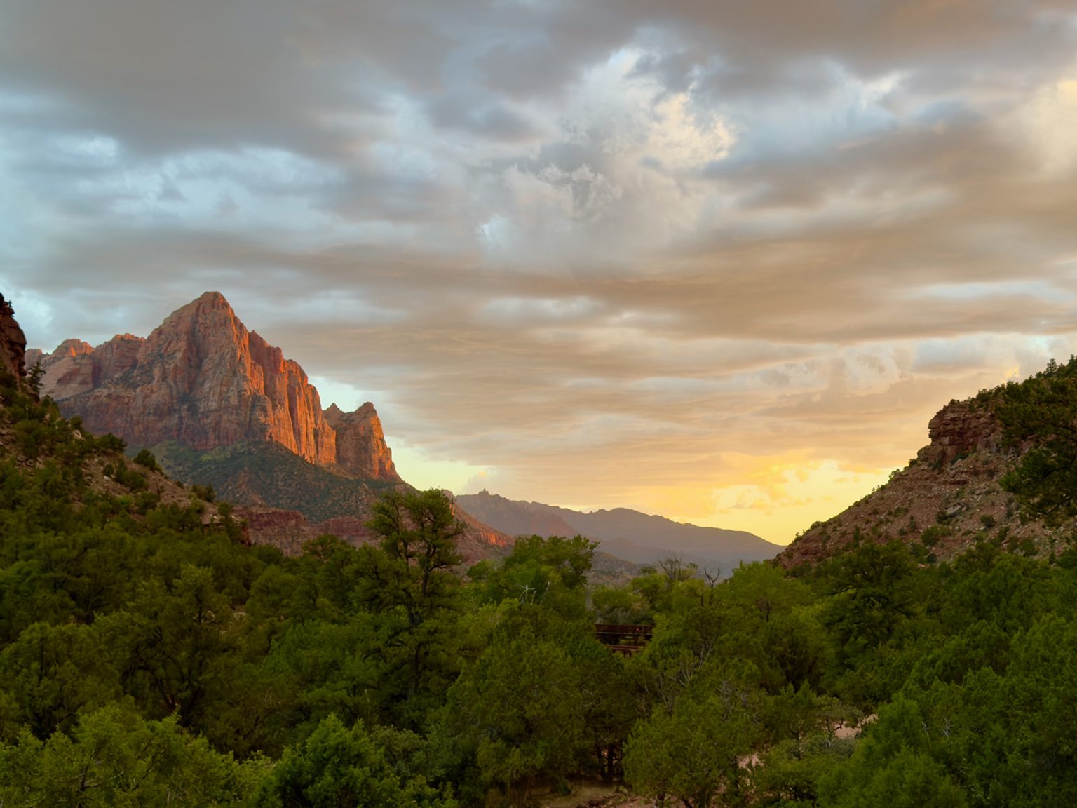 Gallery 1 - Picture of Sunset over The Watchman in Zion National Park