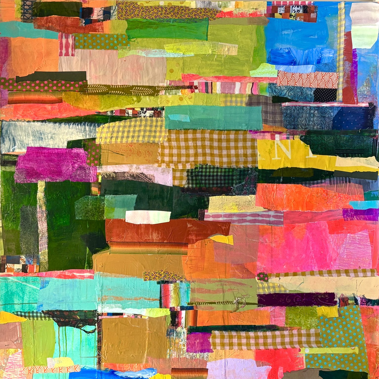 Gallery 7 - Acrylic painting with paper and textile collage