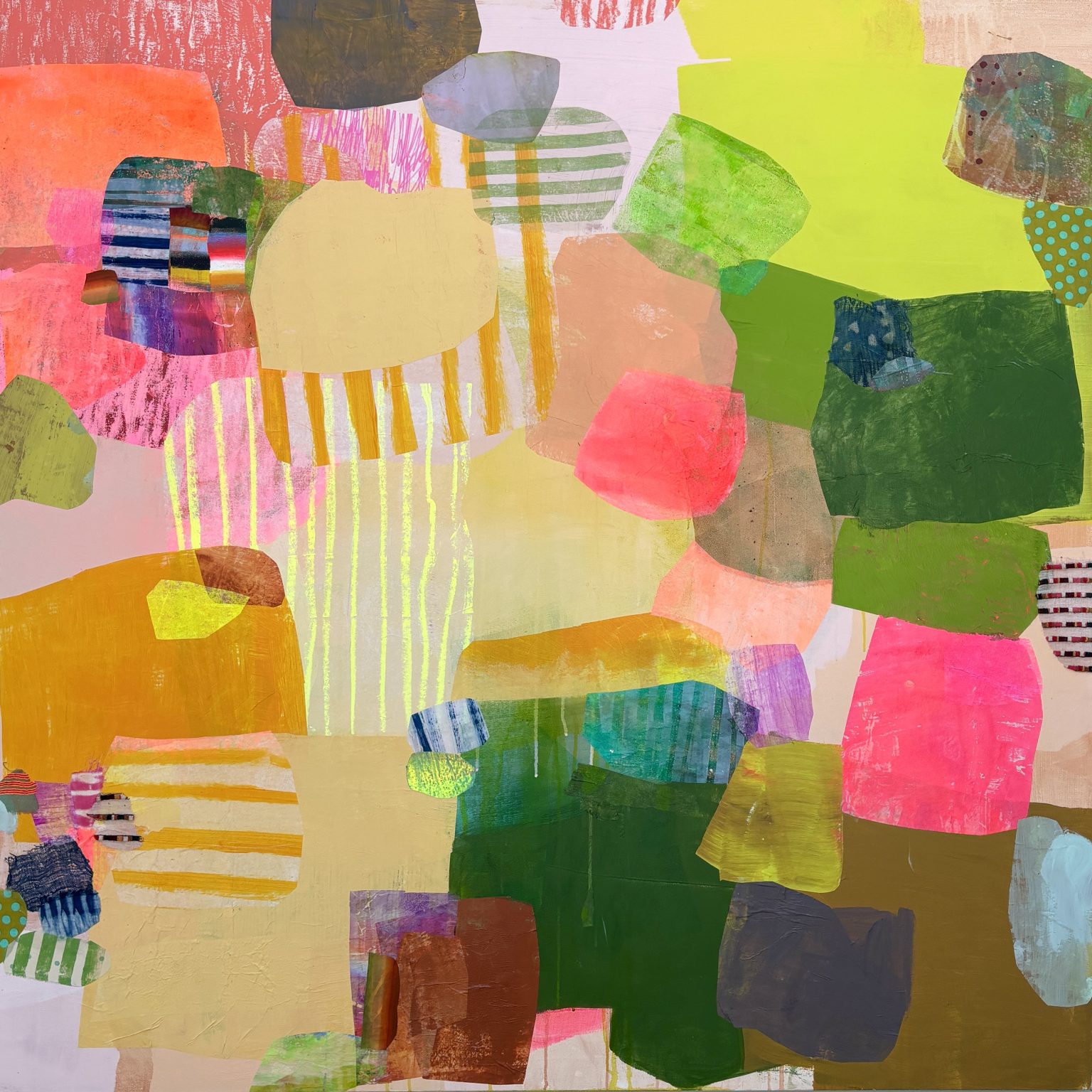 Gallery 8 - Acrylic painting with paper and textile collage