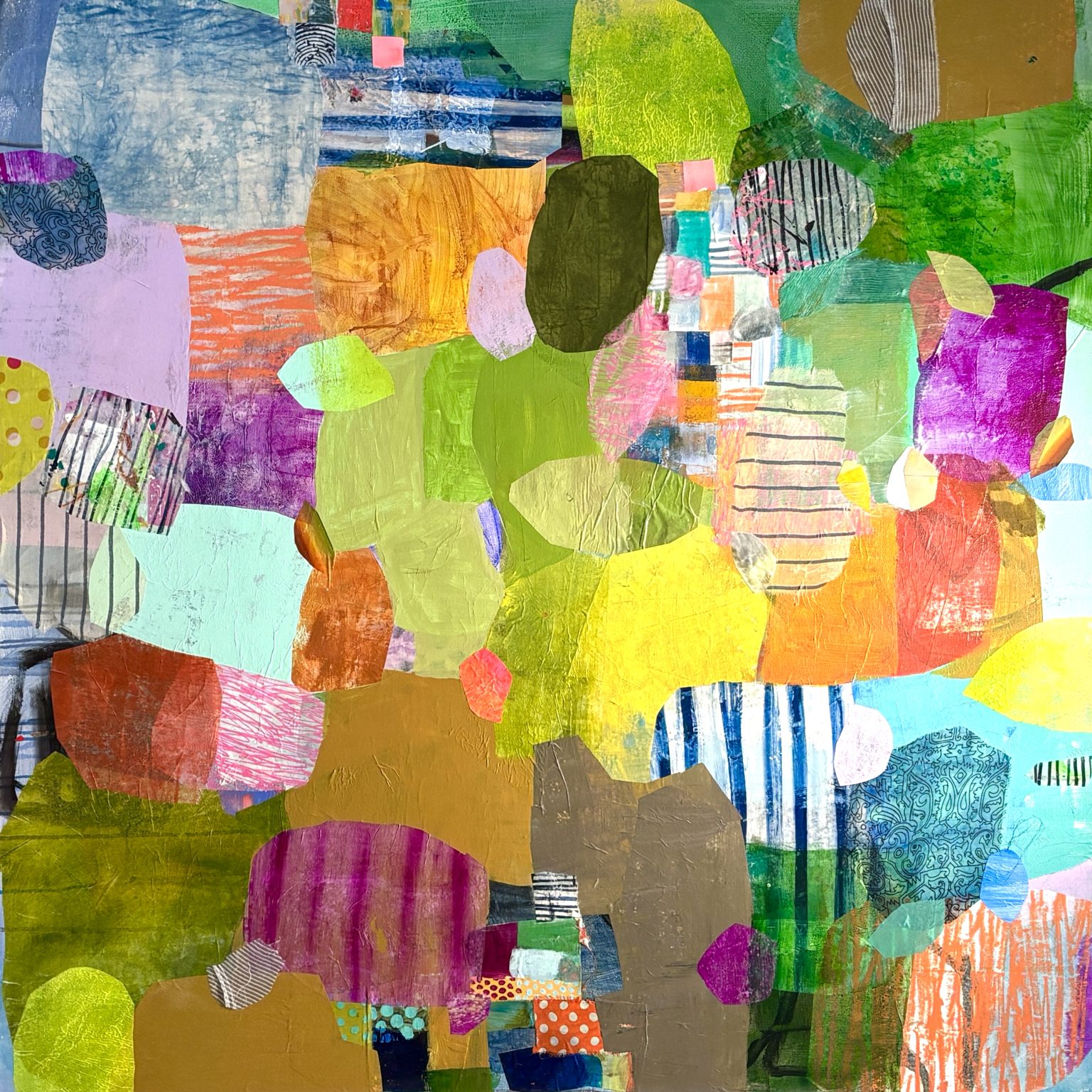 Gallery 9 - Acrylic painting with paper and textile collage
